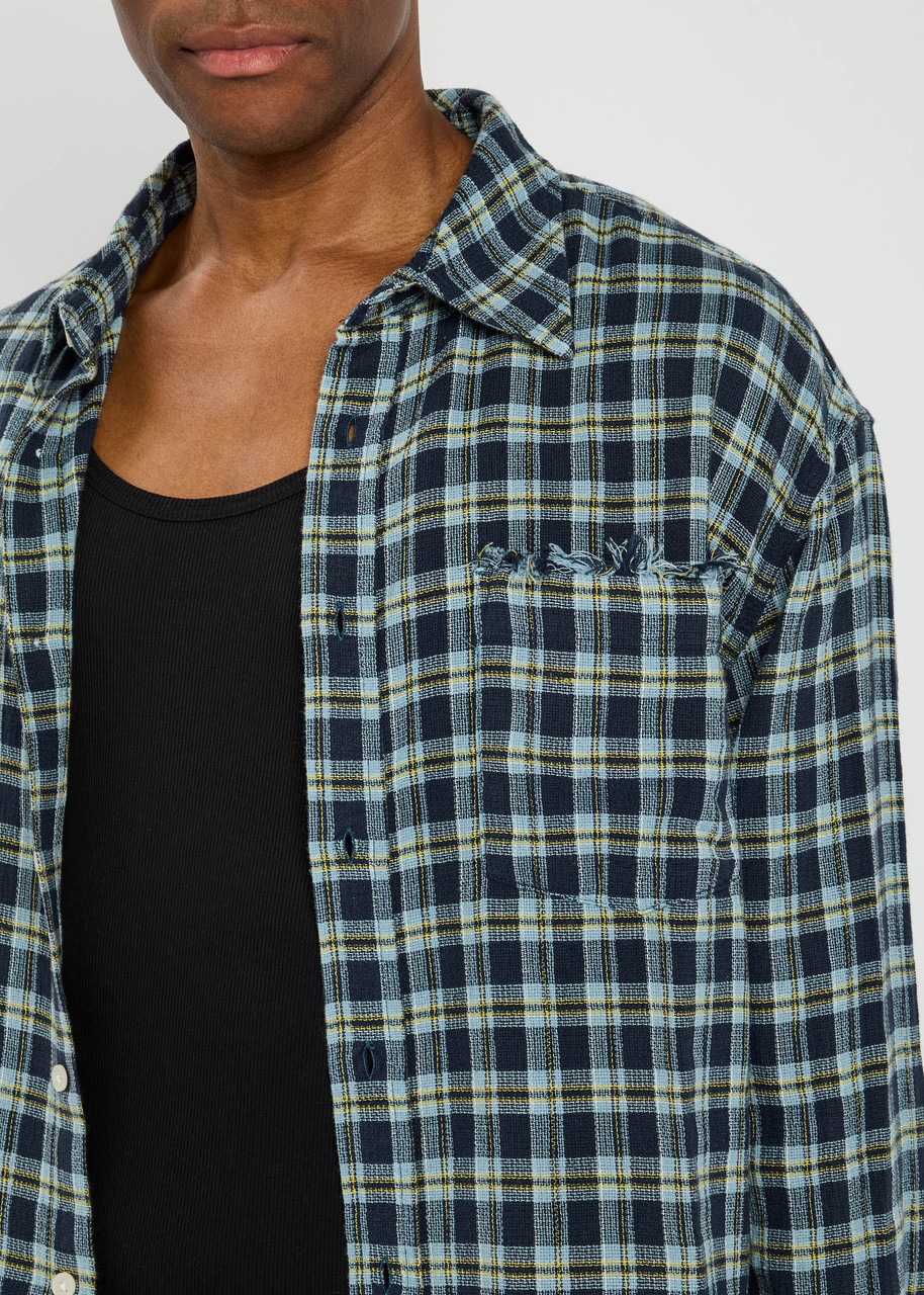 The Elder Statesman Dune Plaid Cotton Shirt - 5