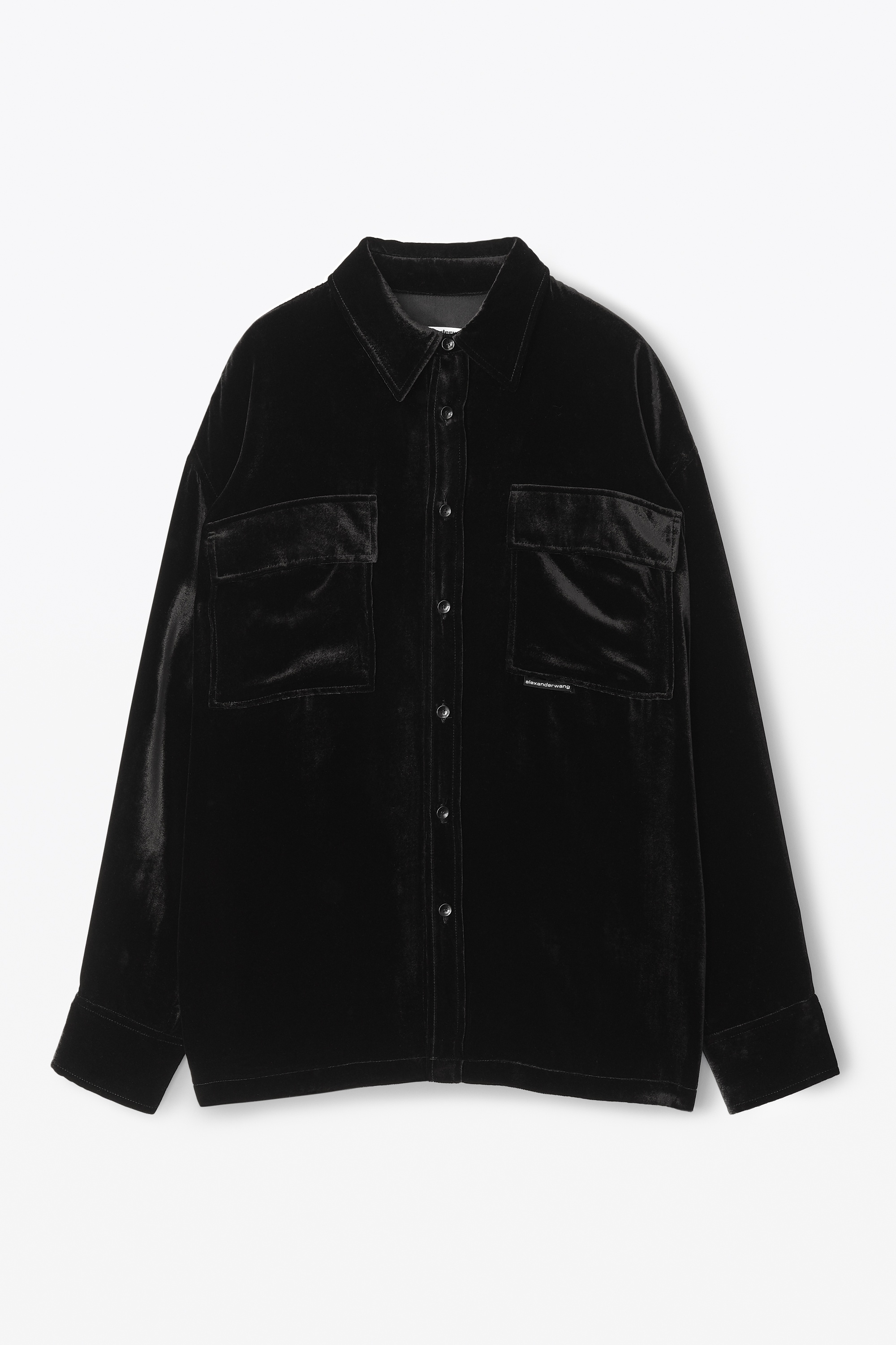 button down shirt in plush velvet - 1