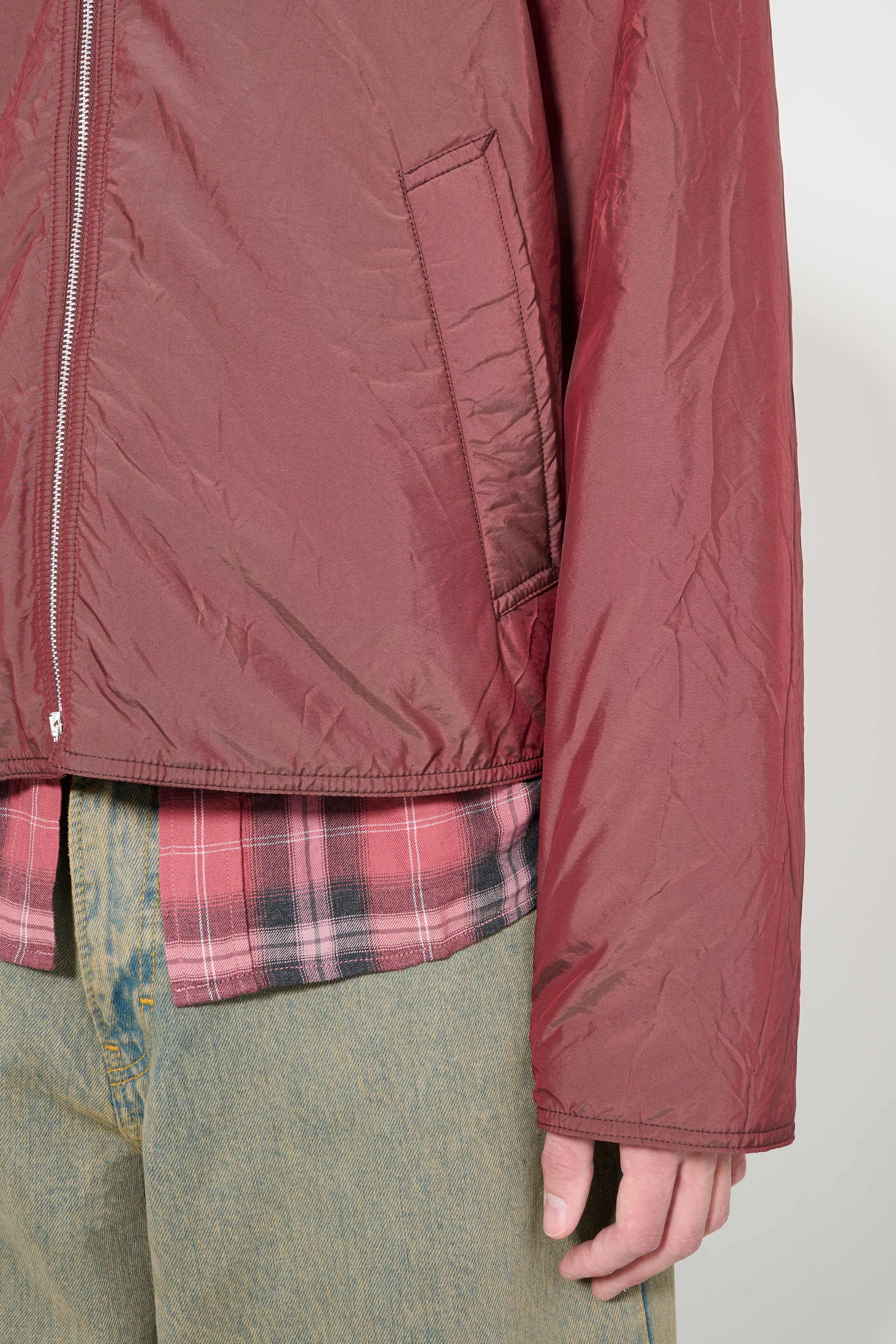 OUR LEGACY SLIGHT JACKET SHINING CHERRY CRINKLE SOLARO - 5