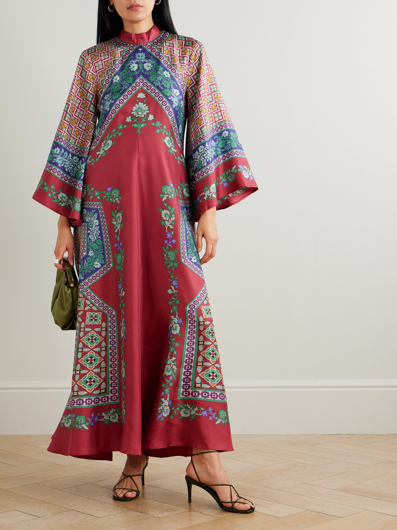 La DoubleJ Magnifico Printed Silk Maxi Dress outlook