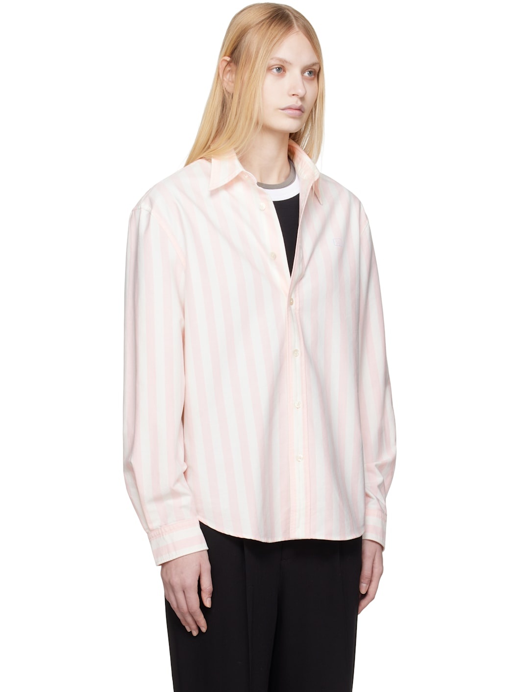 Off-White & Pink Oxford Cloth Shirt - 2