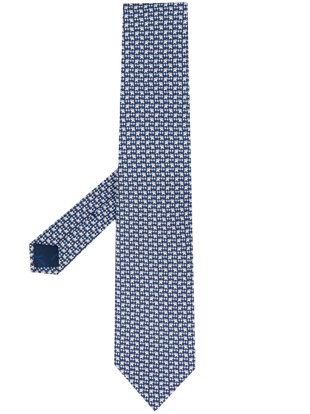 elephant print silk tie - 1