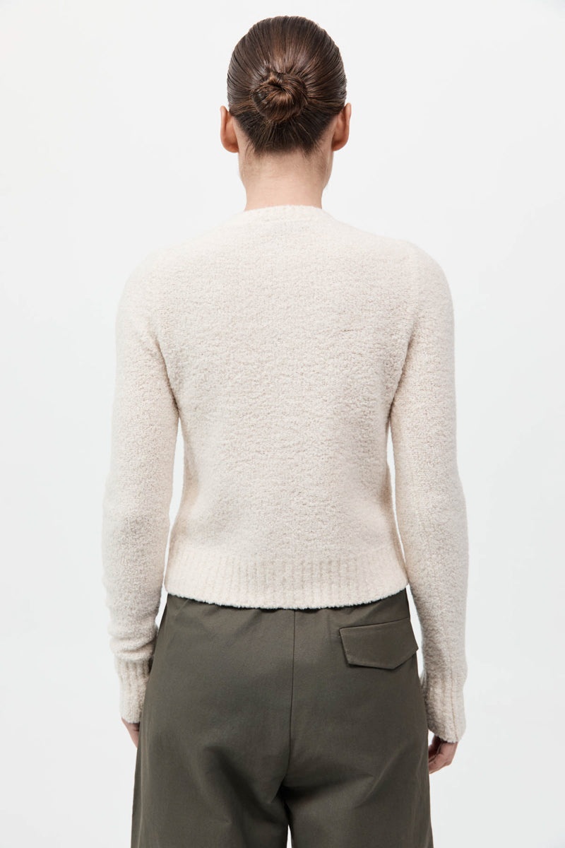 Boucle Wool Cardigan - Off White - 7