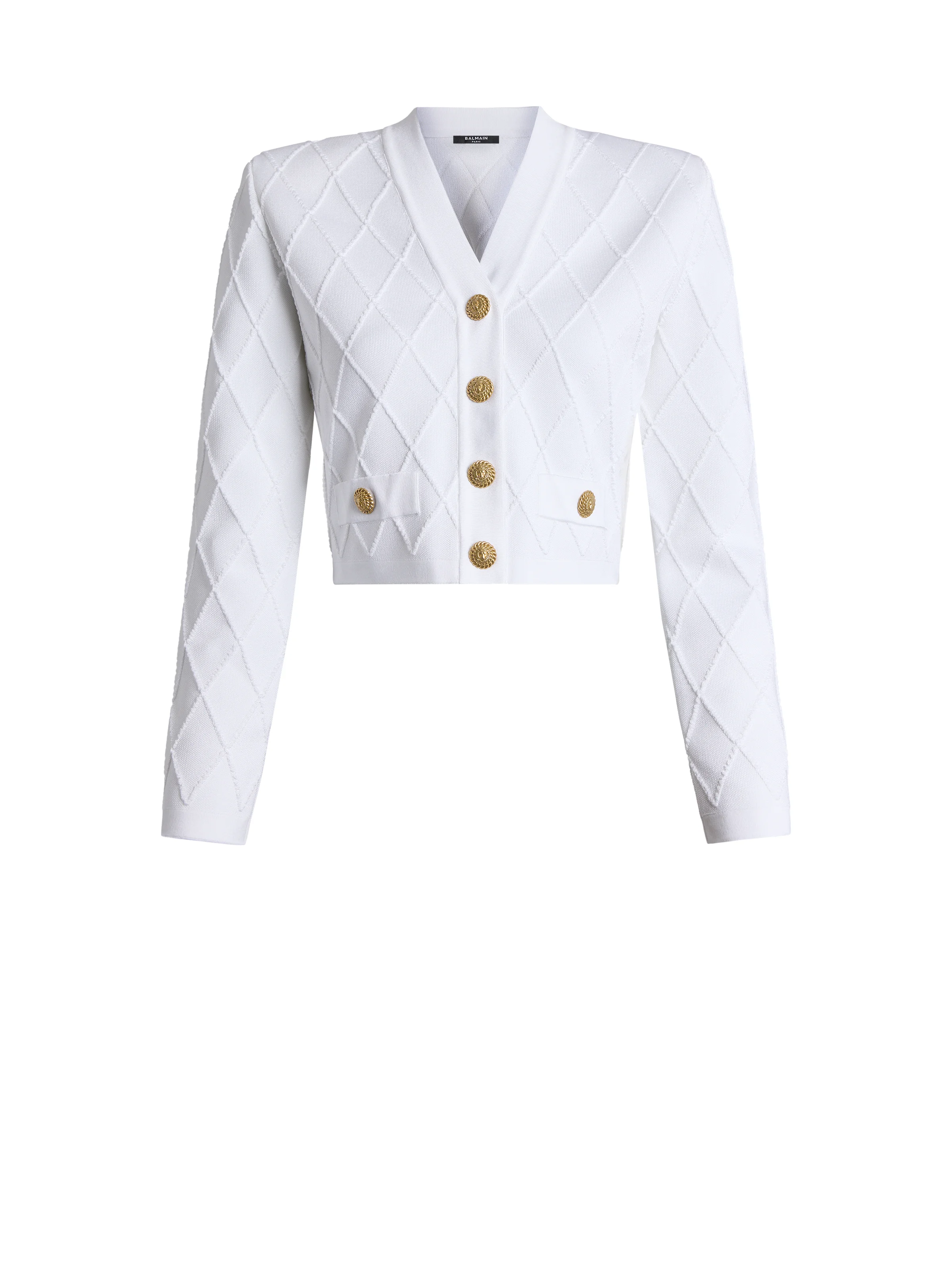 Cropped knit cardigan - 1