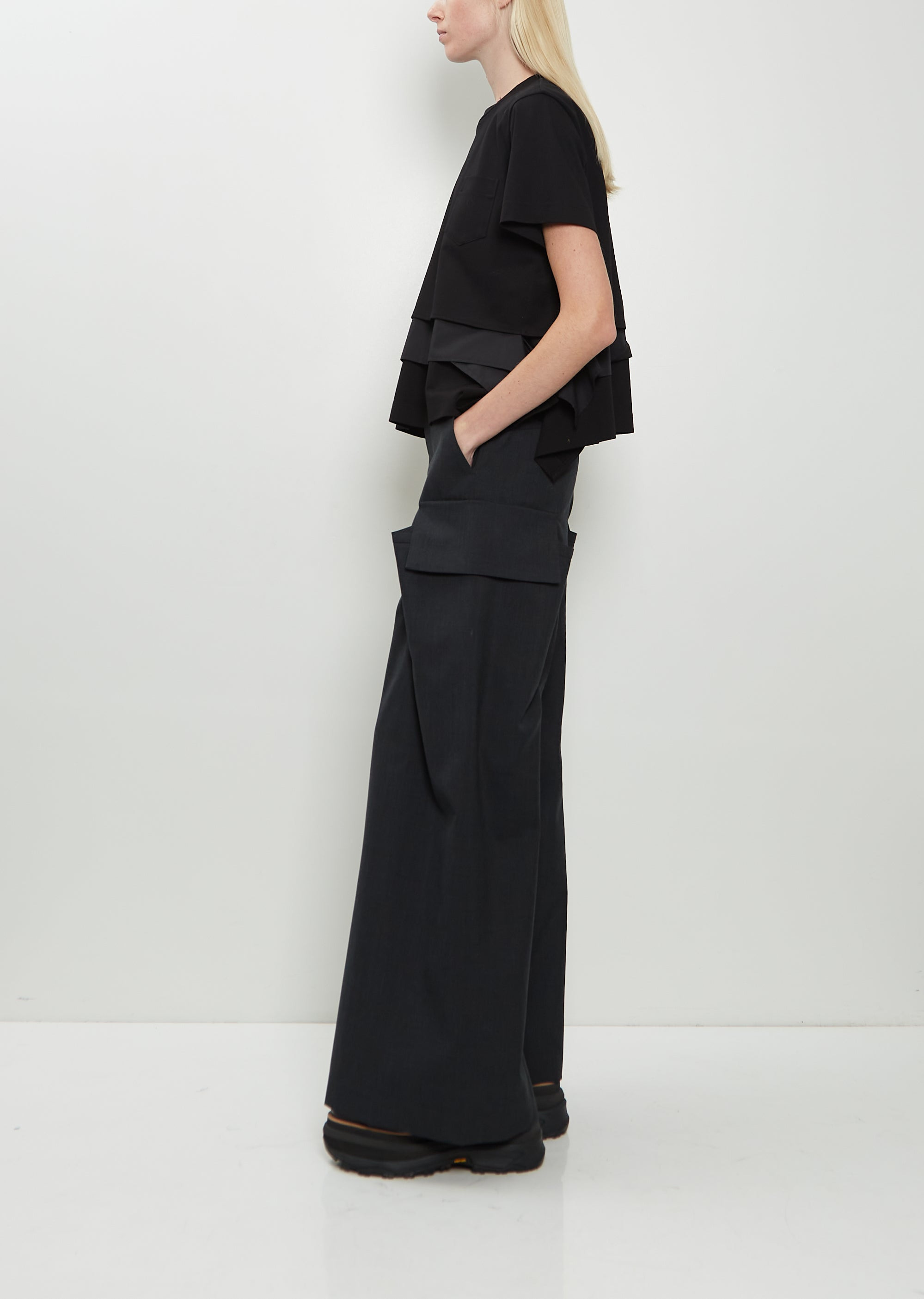 Poplin x Cotton Jersey T-Shirt - 2