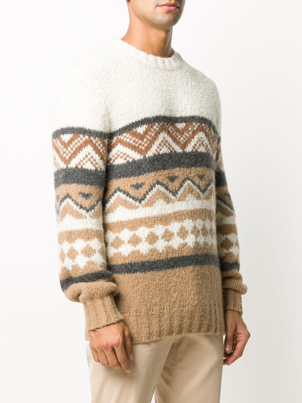 long sleeve Aztec-knitted sweater - 3