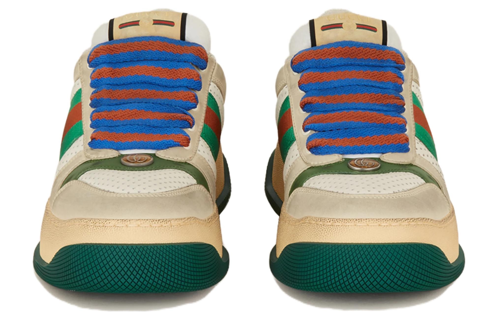 Gucci Screener GG Leather Sneakers 'Beige Green Blue' 756465-0YIA0-9547 - 3