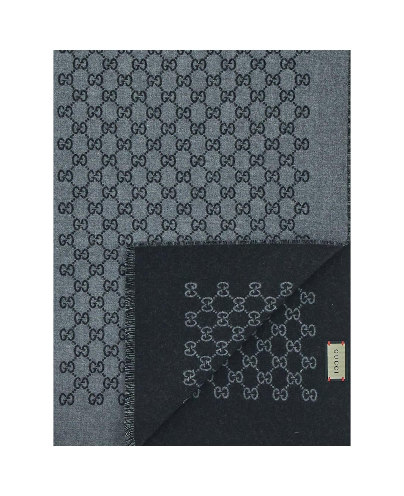 スカーフ GUCCI GG jacquard wool scarf Gucci GG Jacquard Wool Silk Frayed Metallic Edge Scarf￼ | eBay