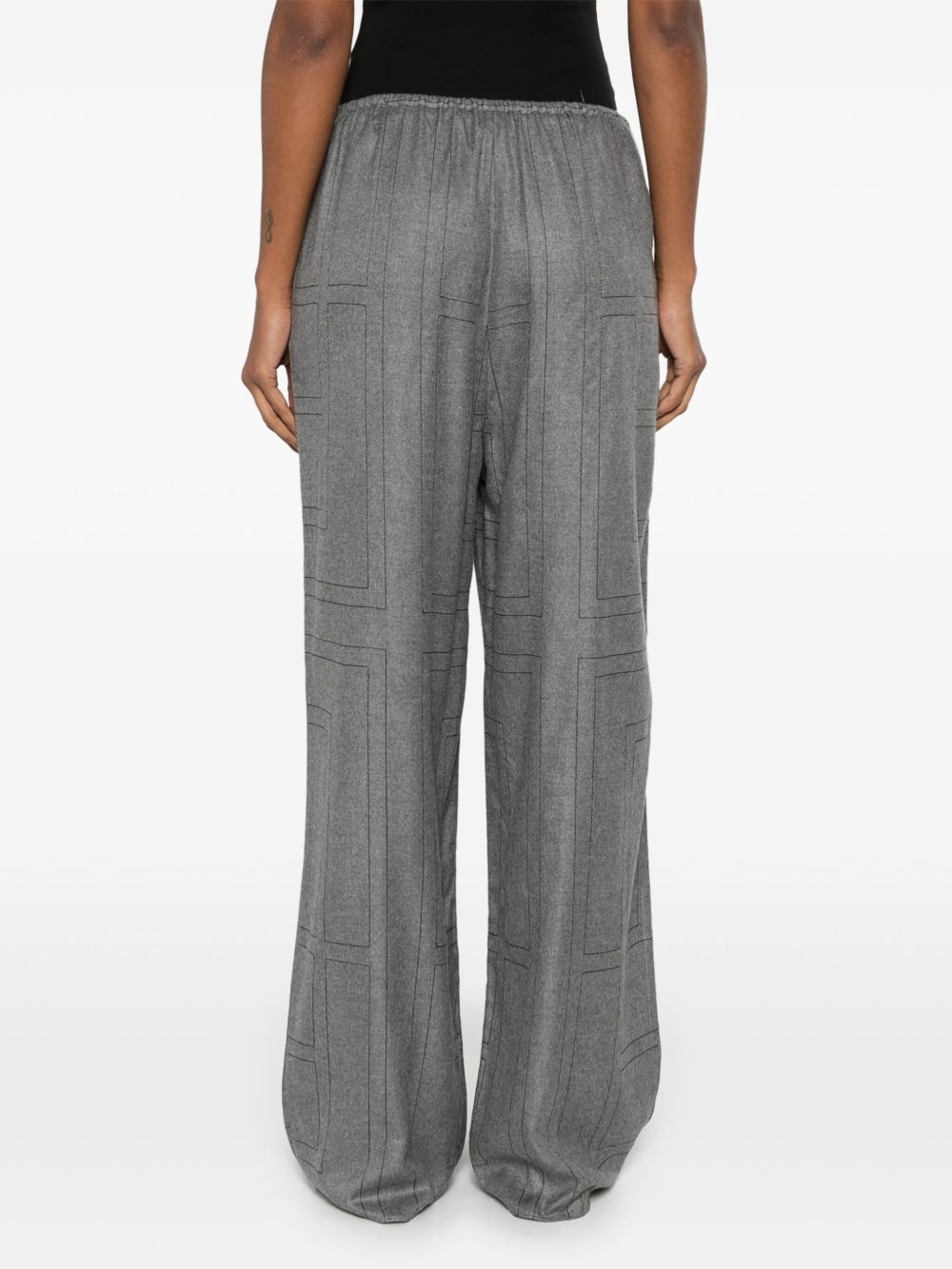monogram flannel trousers - 4