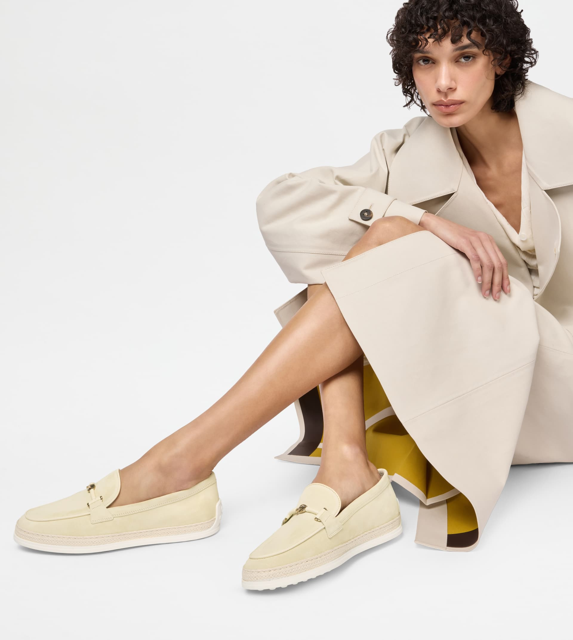 LOAFERS IN SUEDE - YELLOW - 6