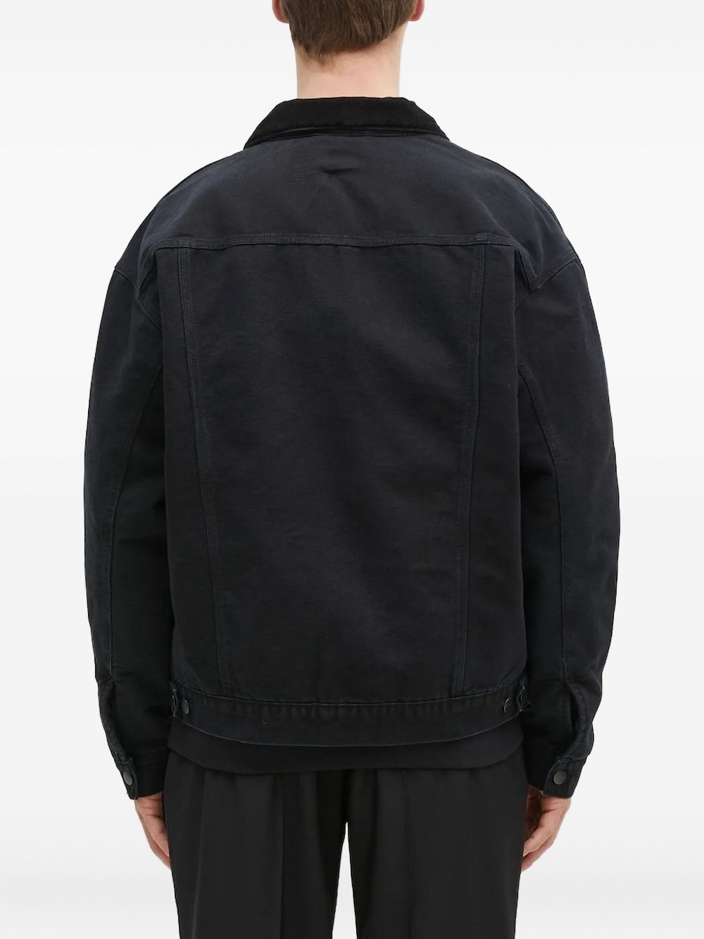 corduroy-collar denim jacket - 3