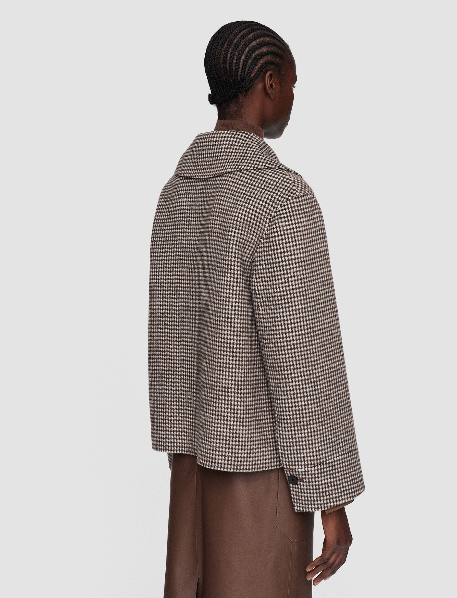Double Face Cashmere Dogtooth Rollet Jacket - 4