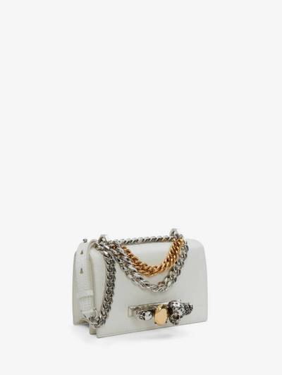 Alexander McQueen Women's Mini Jewelled Satchel With Chain in Ivory outlook