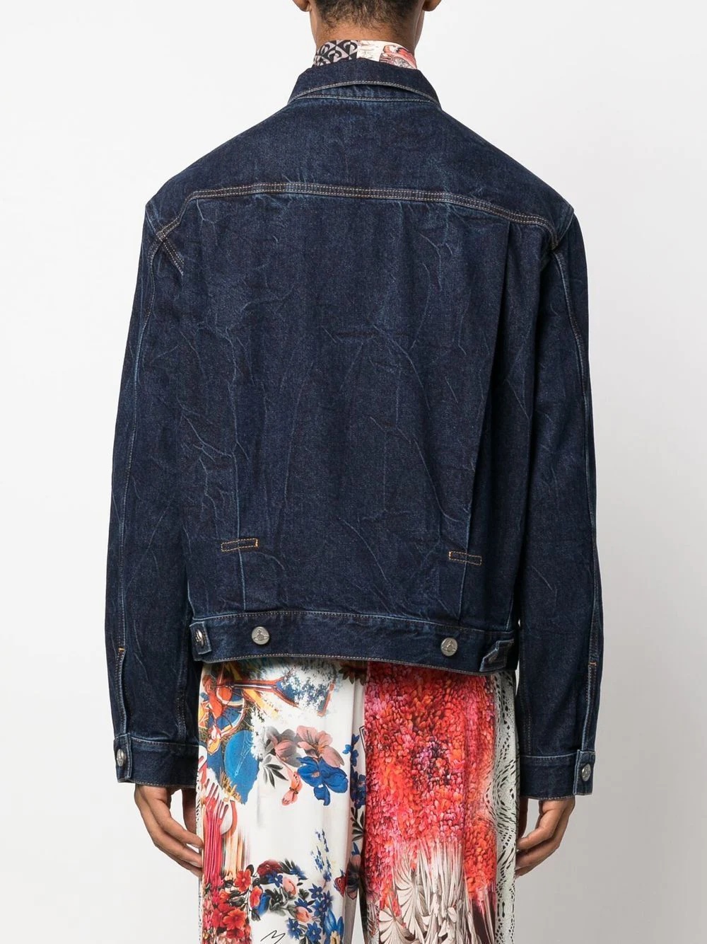 embroidered-orb detail denim jacket - 4