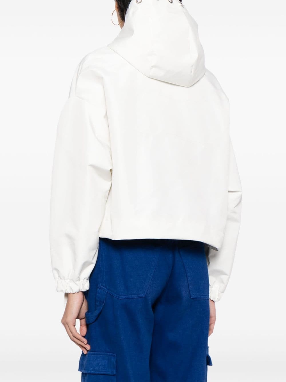 hooded cropped windbreaker - 4