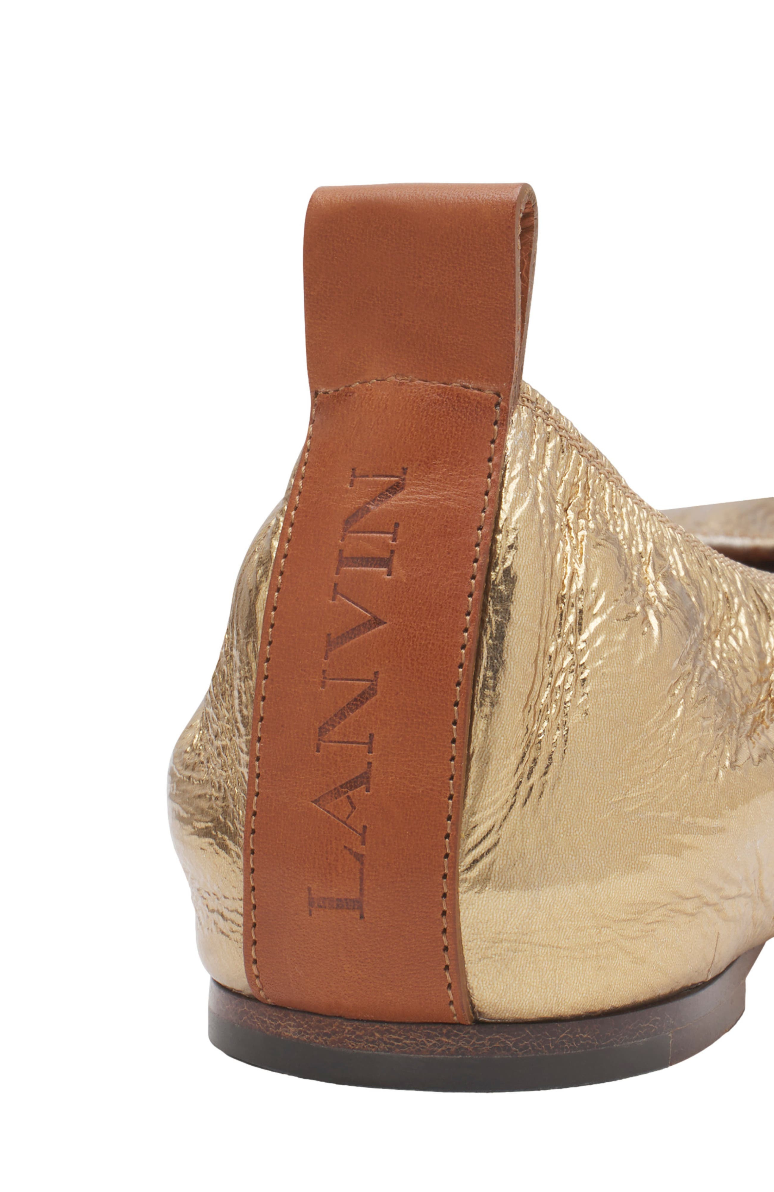 Lanvin The Ballerina Flat In Metallic Leather in Gold at Nordstrom - 5