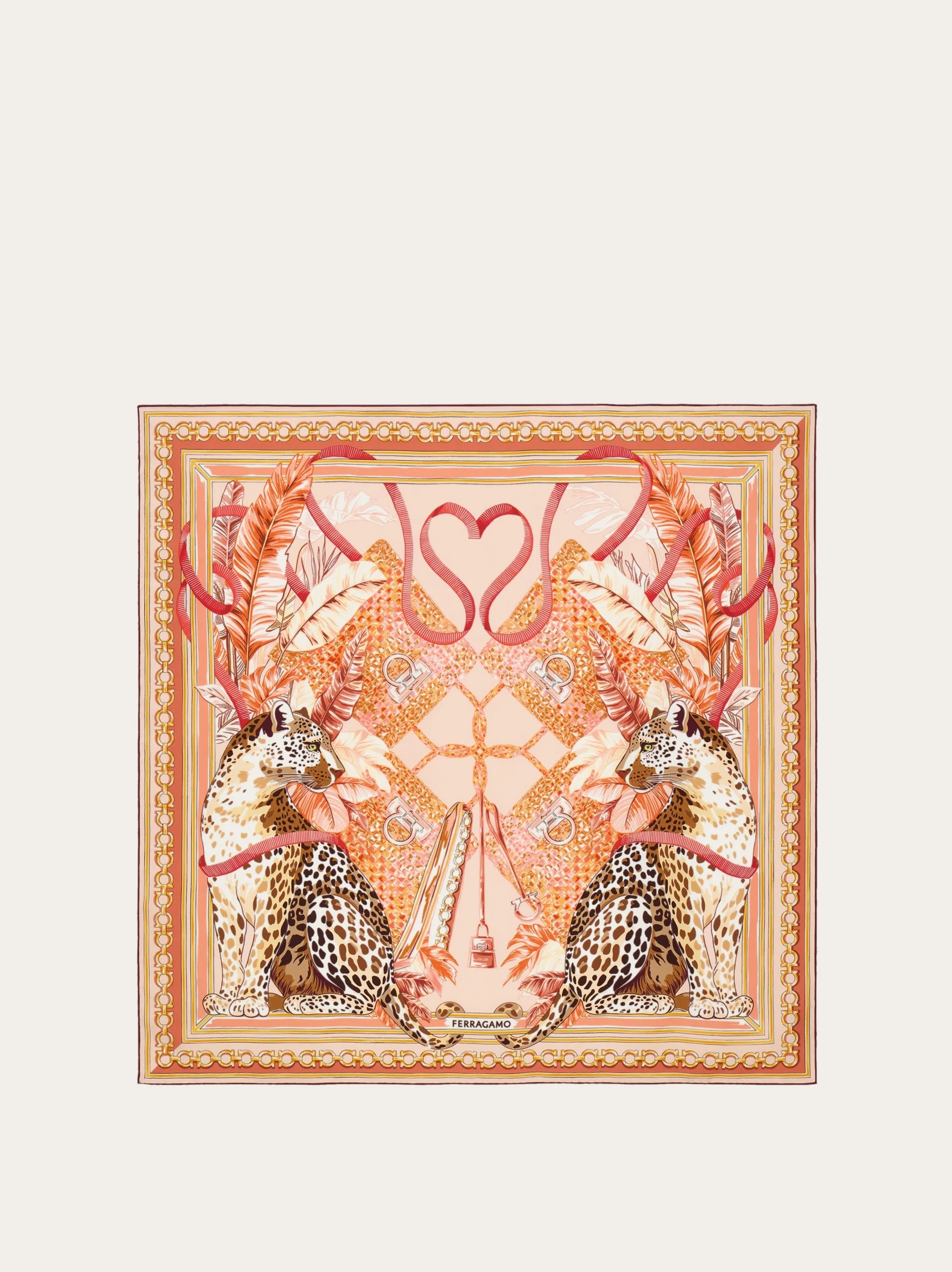 Poised leopards print silk scarf - 1