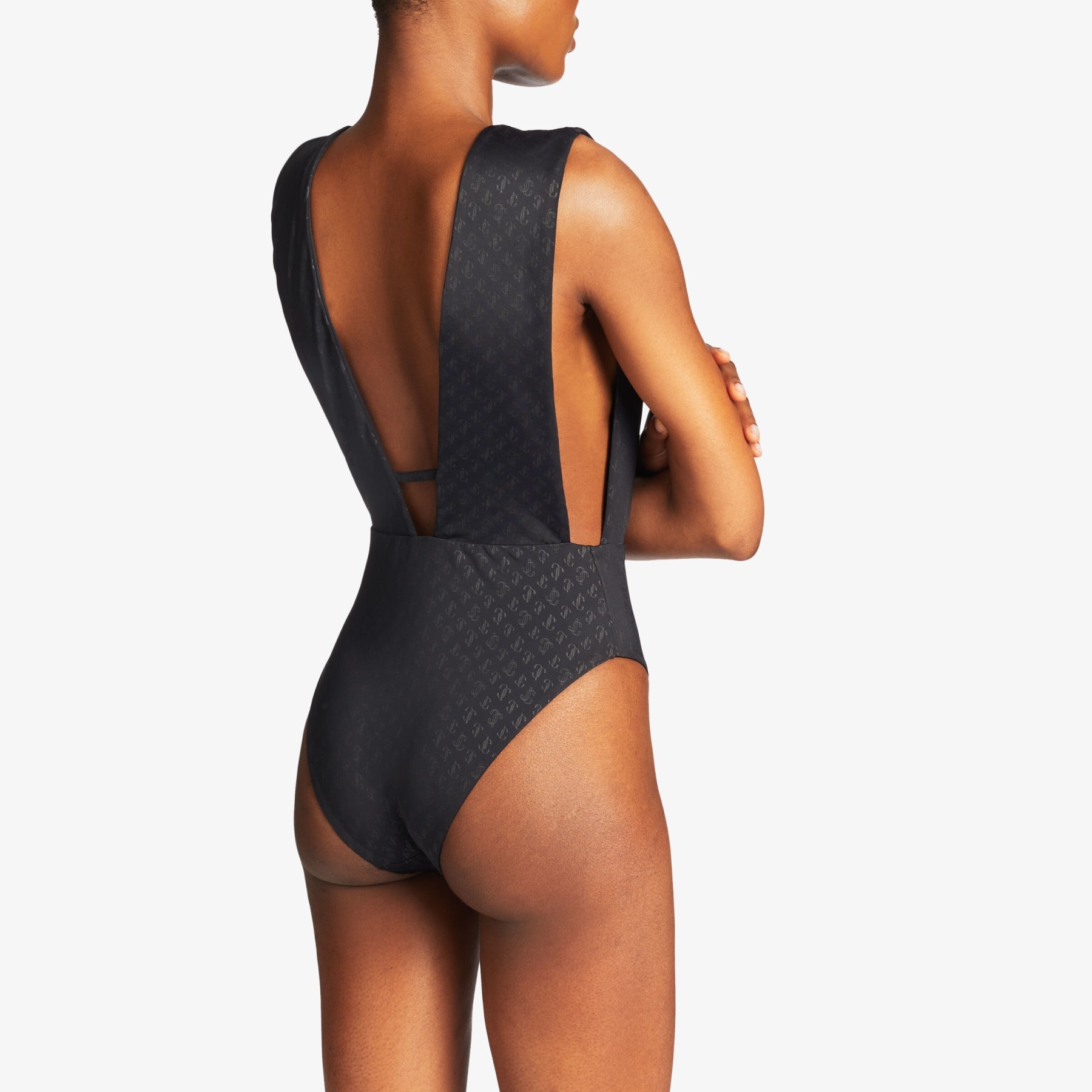 Kosma
Black JC Monogram Recycled Nylon and Lycra Swimsuit - 4