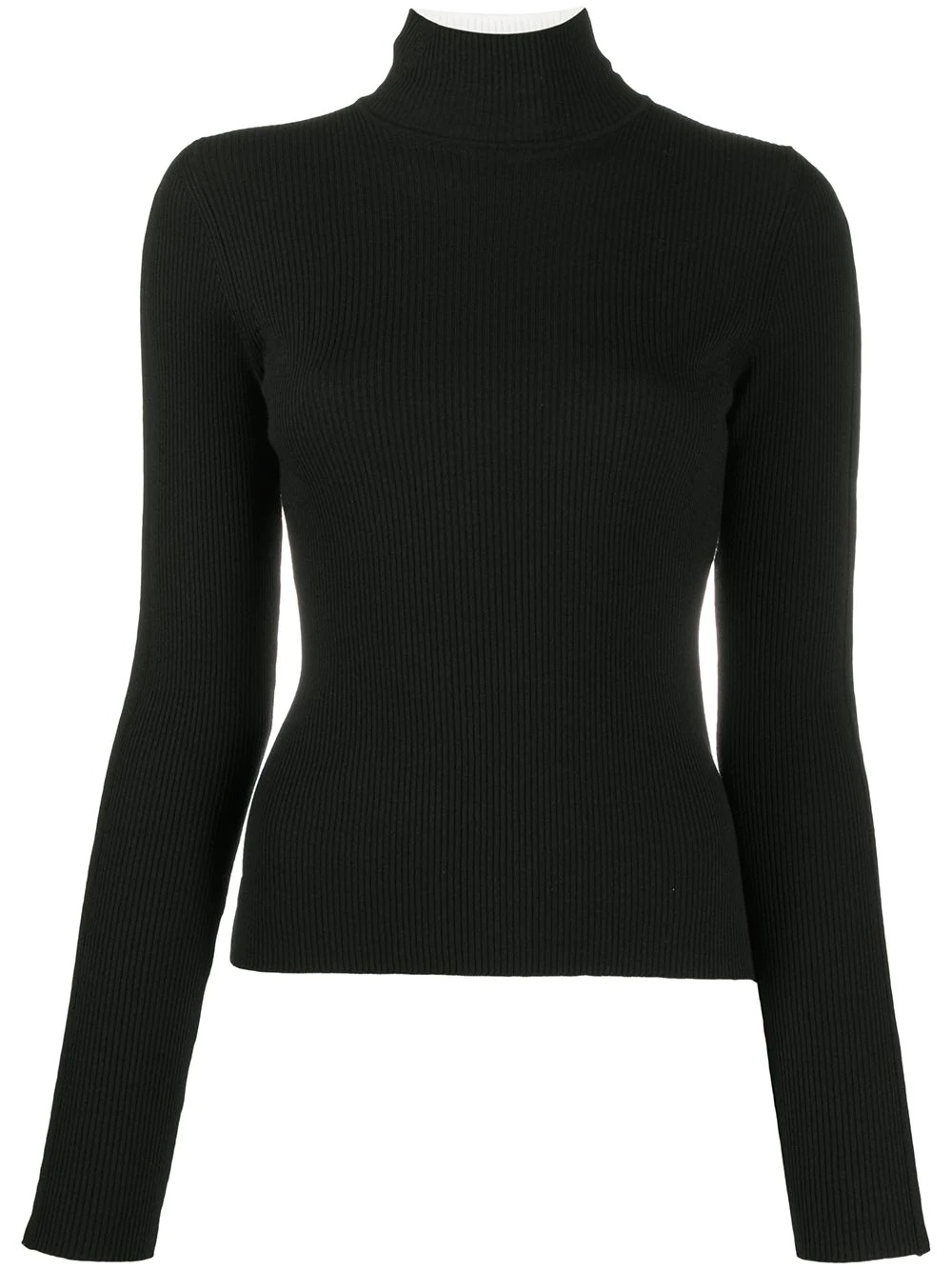 two-tone ribbed jumper - 1