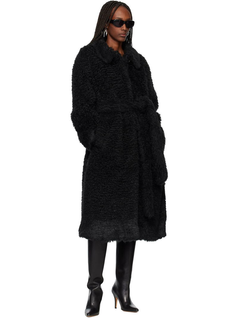 Tonywack Black Oversized Faux-Fur Coat outlook