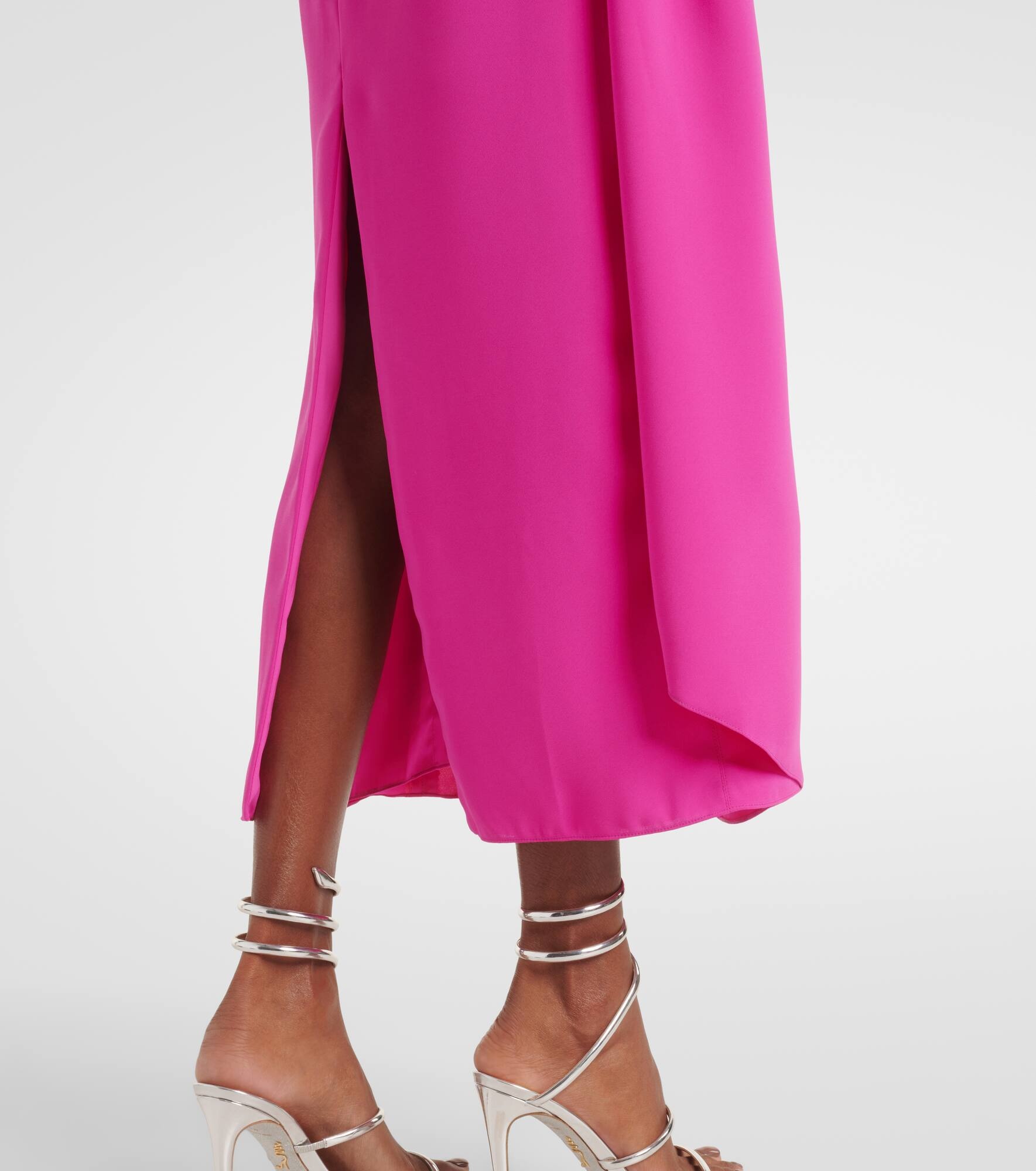 Caped silk crêpe cocktail dress - 6