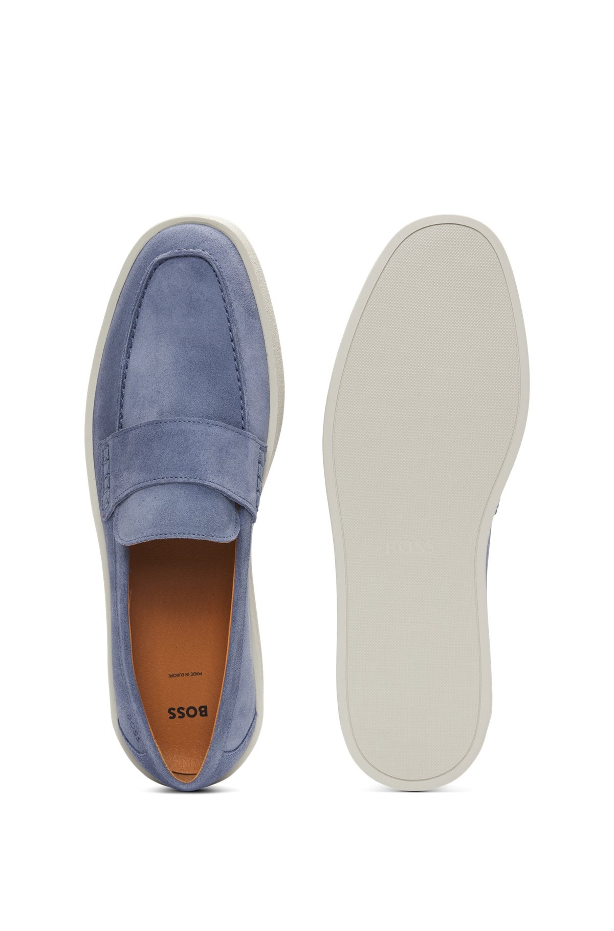 SUEDE PENNY LOAFERS WITH RUBBER SOLE - 4