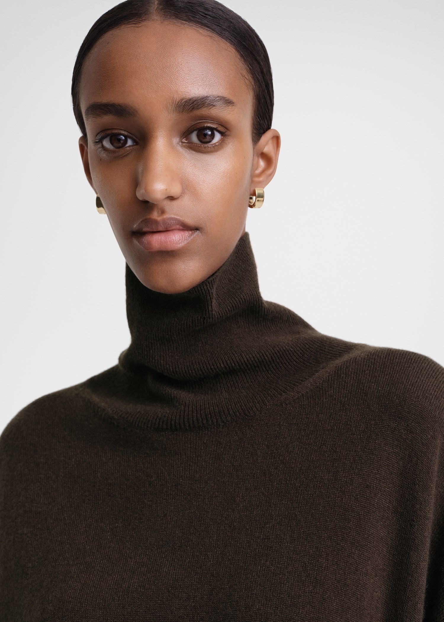 Cashmere turtleneck dark brown - 5