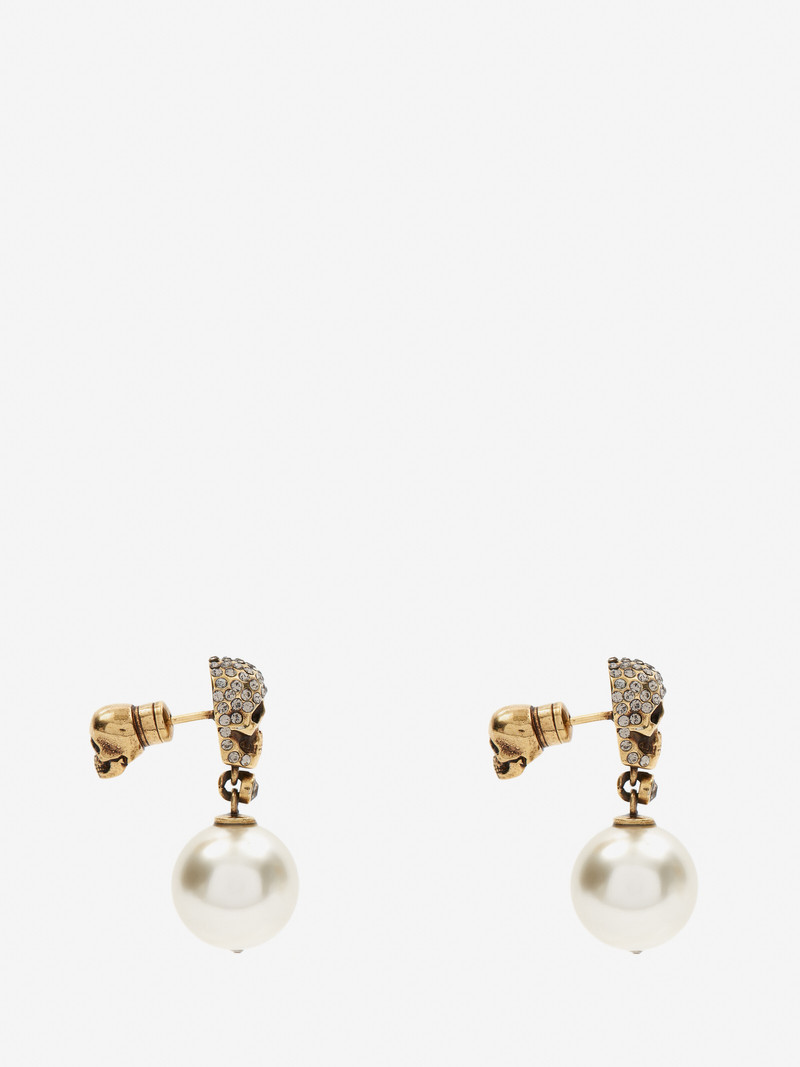 Alexander McQueen Pearl Pave Skull Earrings outlook