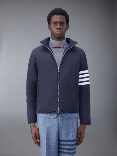 Thom Browne Donegal Tweed Reversible 4-Bar Funnel Neck Jacket outlook