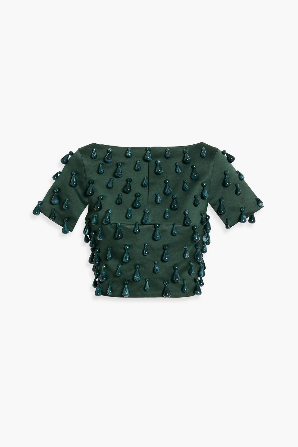 Delina cropped beaded satin top - 1