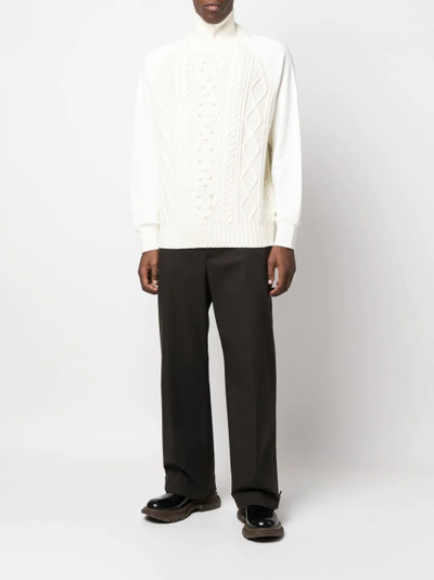 Neil Barrett Hybrid cable-knit sweater outlook