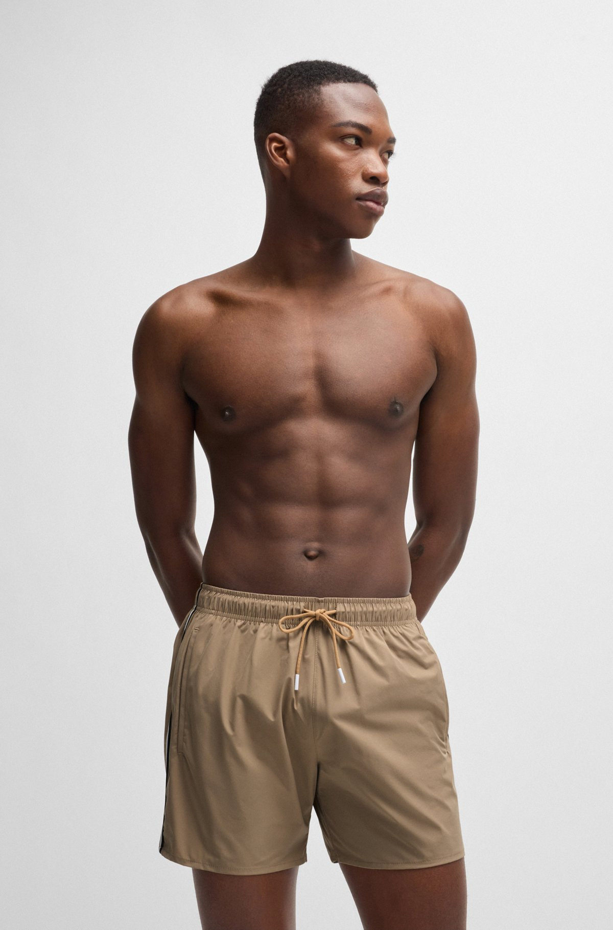 FULLY LINED SWIM SHORTS WITH SIGNATURE STRIPE - 2