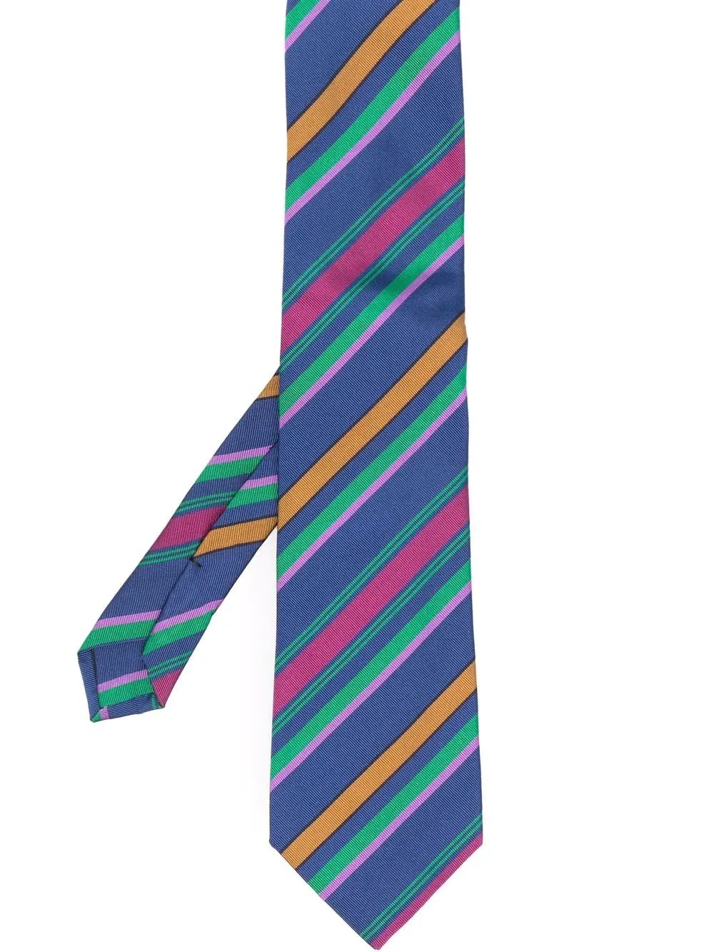 striped cotton-silk tie - 1