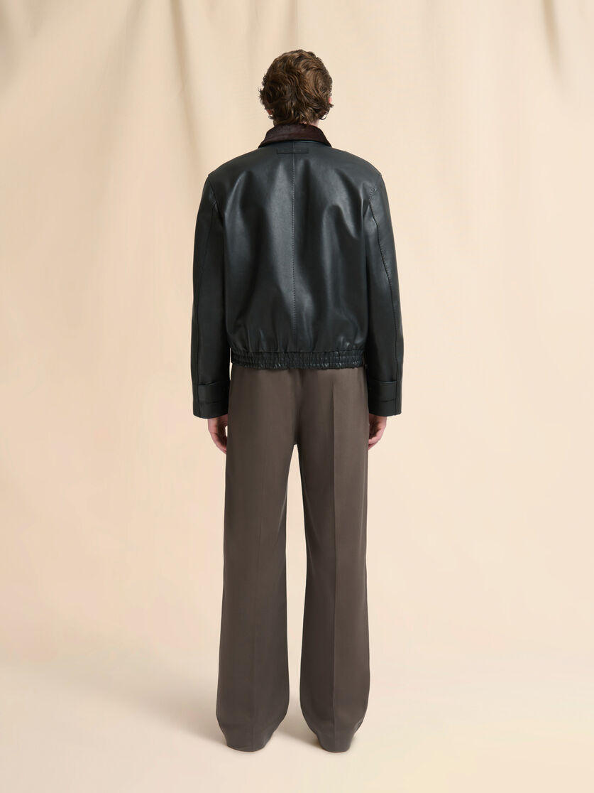 BLACK LEATHER AND PONY HAIR JACKET - 3
