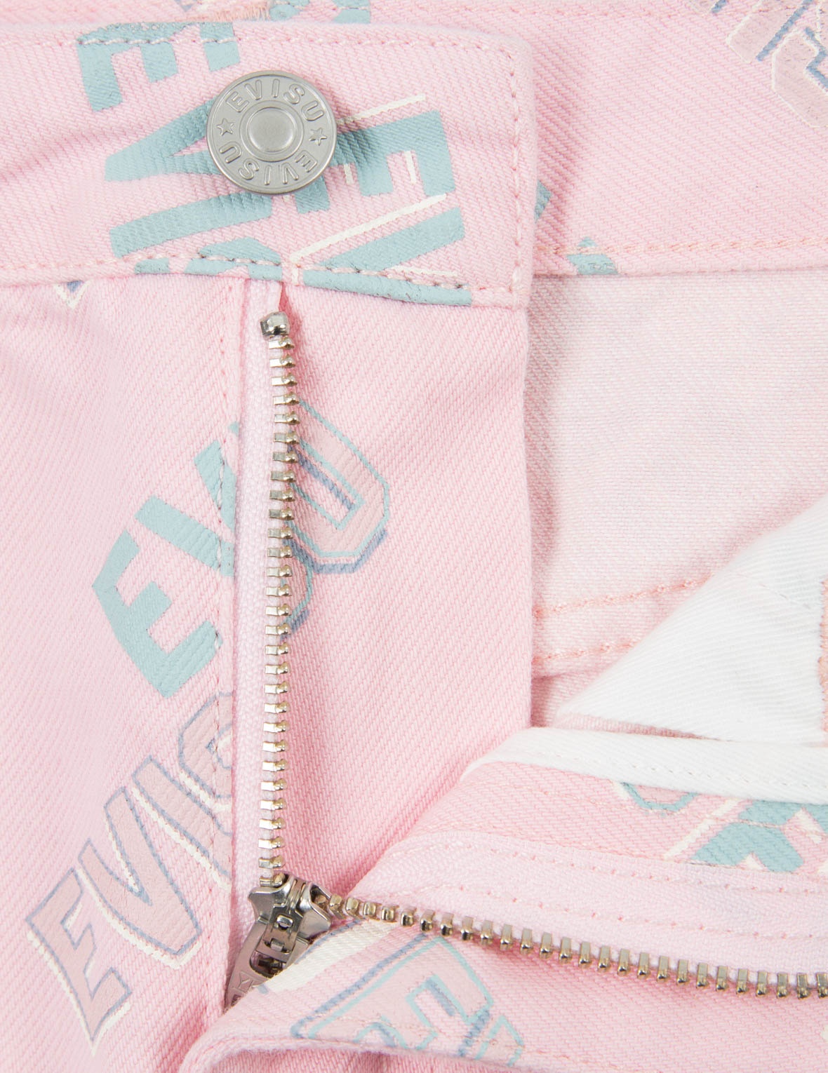 Allover Logo Print Denim Mini Skirt - 10