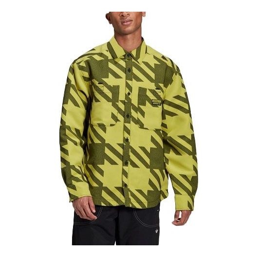 adidas originals Fashion Shirt Contrasting Colors Collar Sports Long Sleeves Green GD9343 - 1