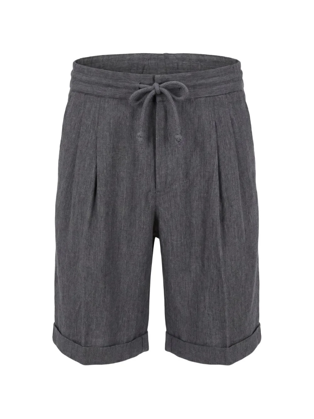 drawstring linen shorts - 1