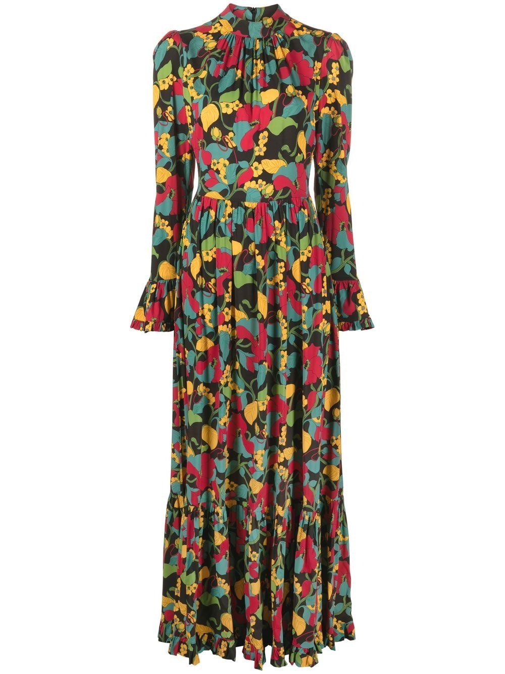 Big floral-print maxi dress