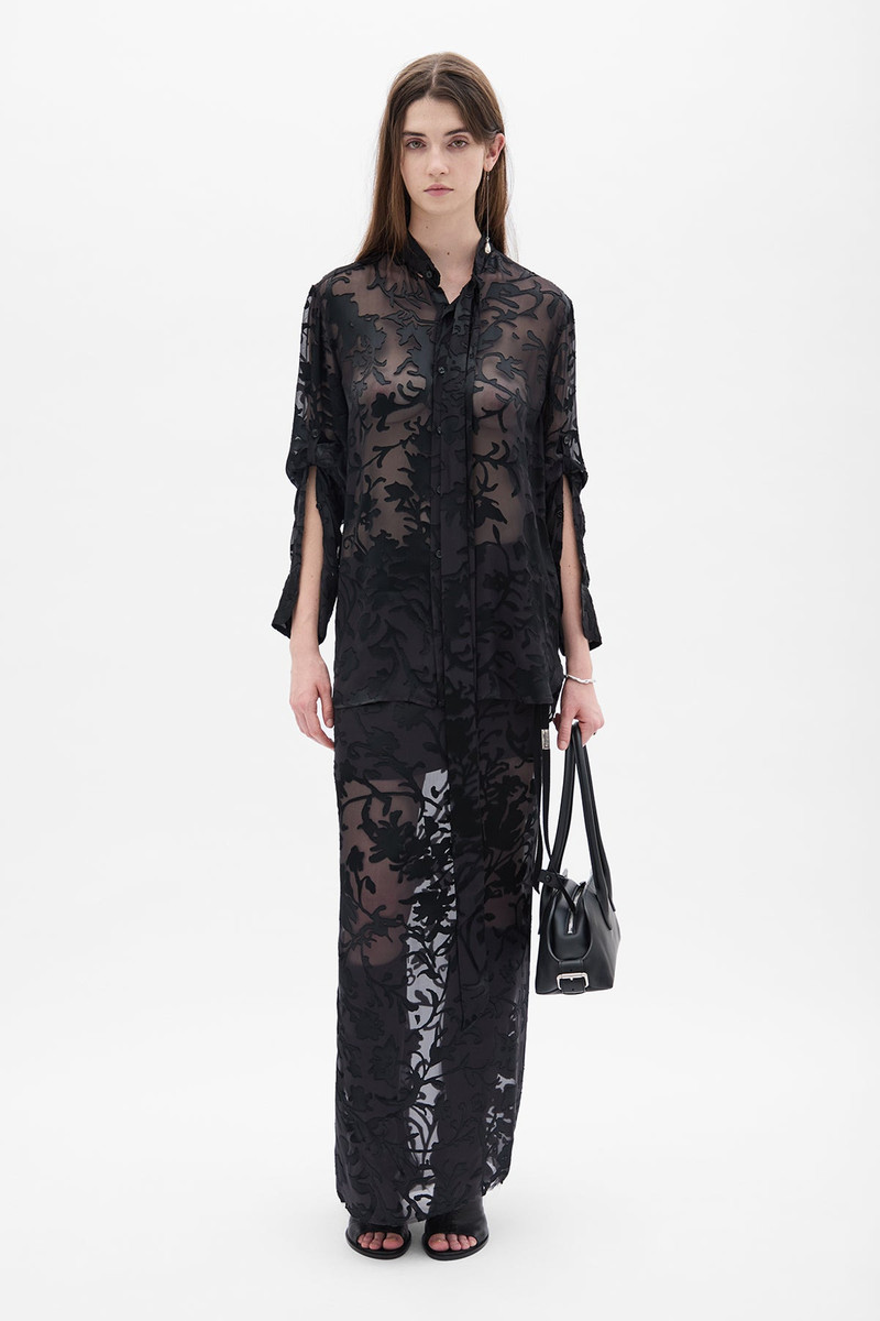 Dien Standard Collar Long Shirt with Foulard 6