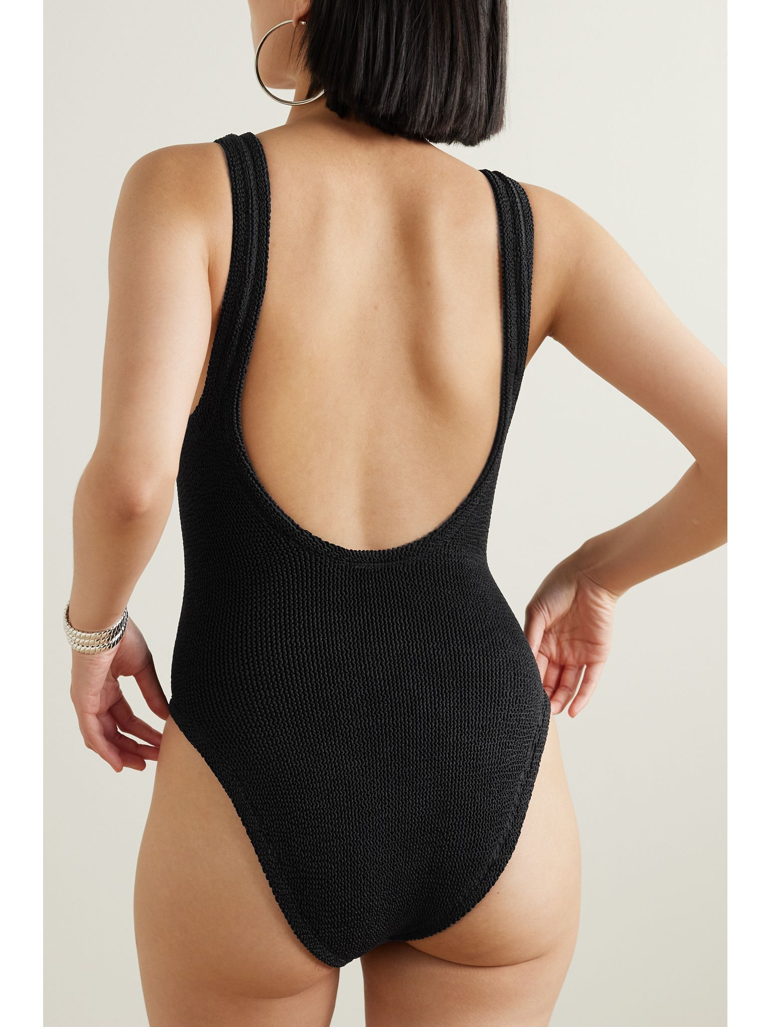 Domino seersucker swimsuit Black - 3