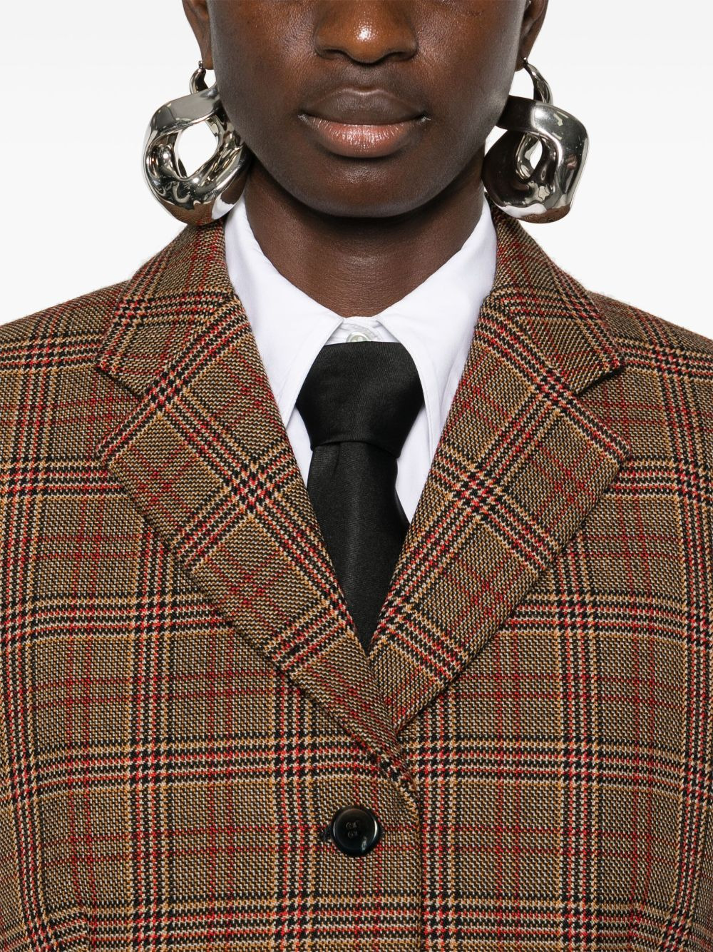 plaid-check blazer - 5