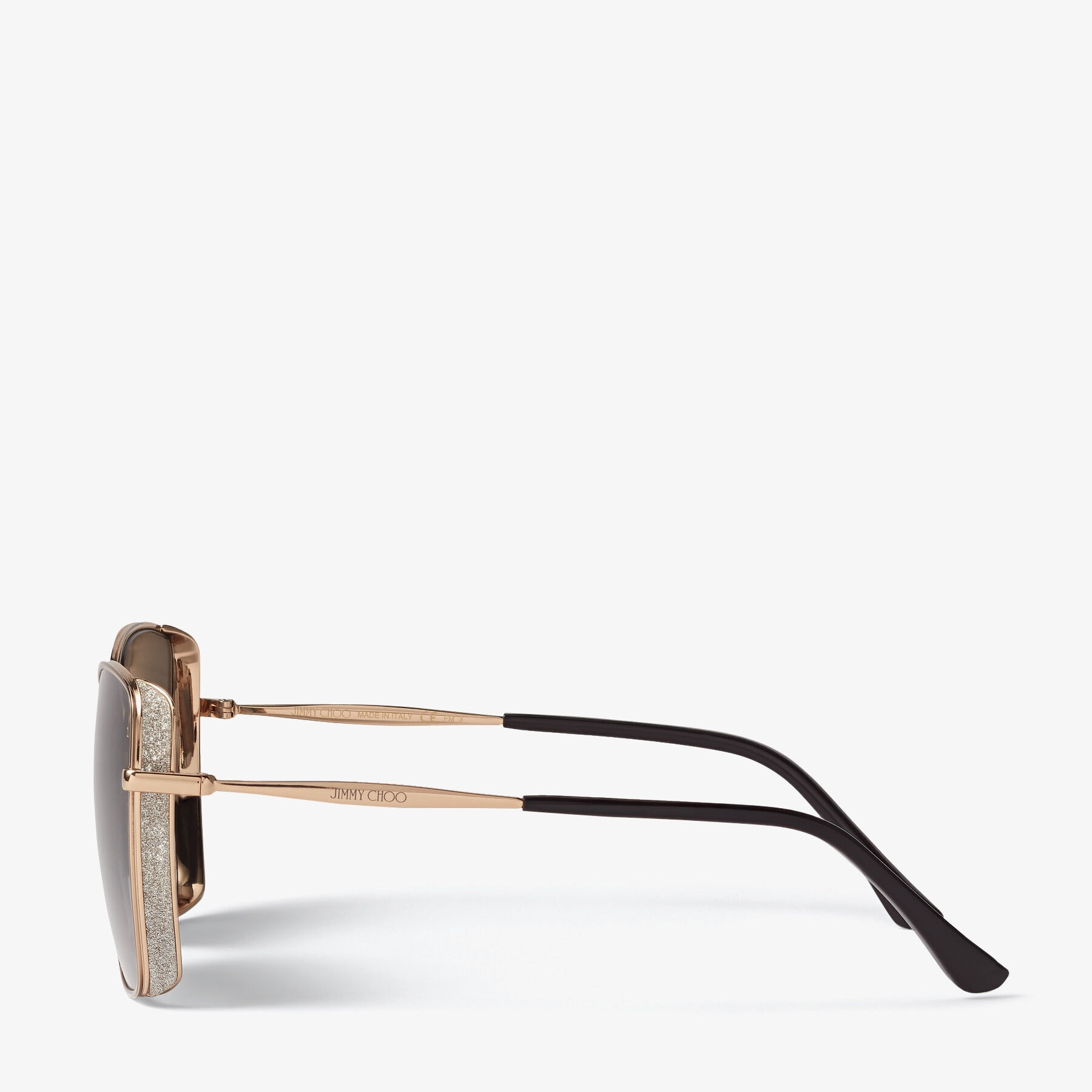 Alexis
Rose Gold Square-Frame Sunglasses with Glitter - 2