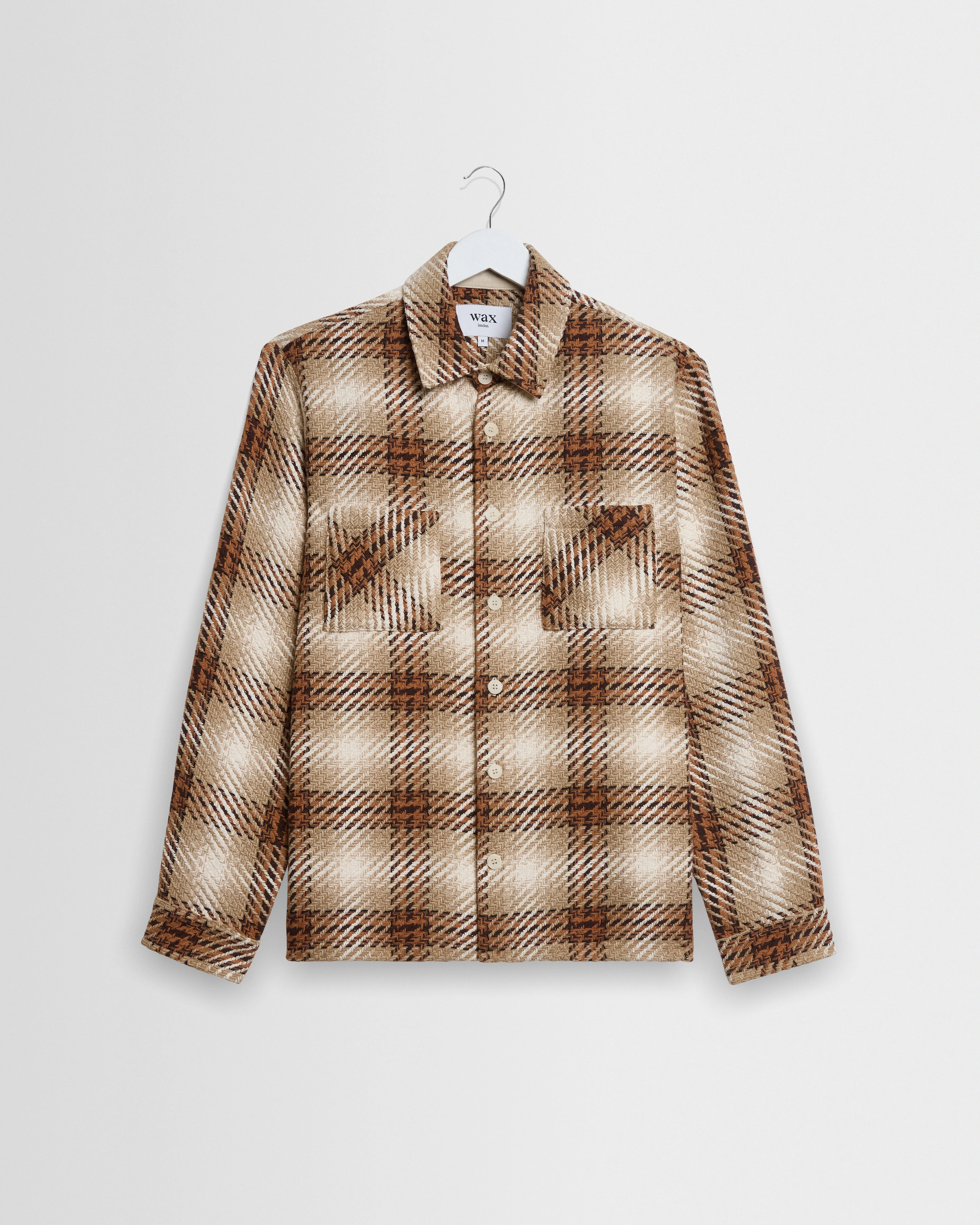 Whiting - Natural And Ecru Overlap Check Overshirt - 1
