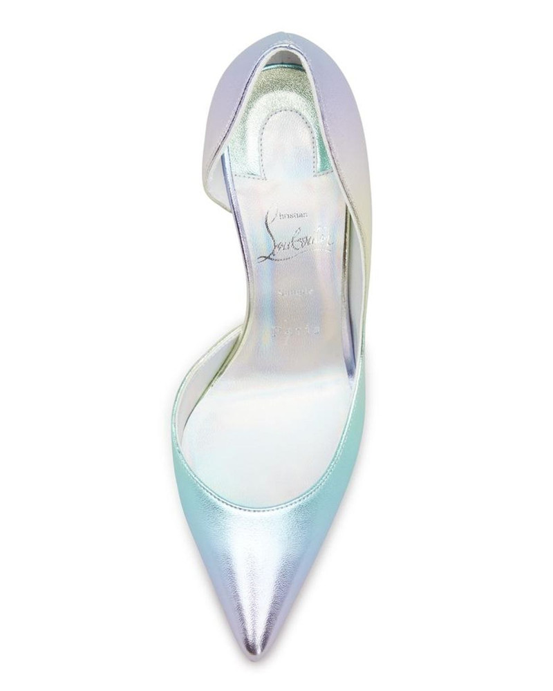 Iriza Iridescent Half-d'Orsay Red Sole Pumps 5