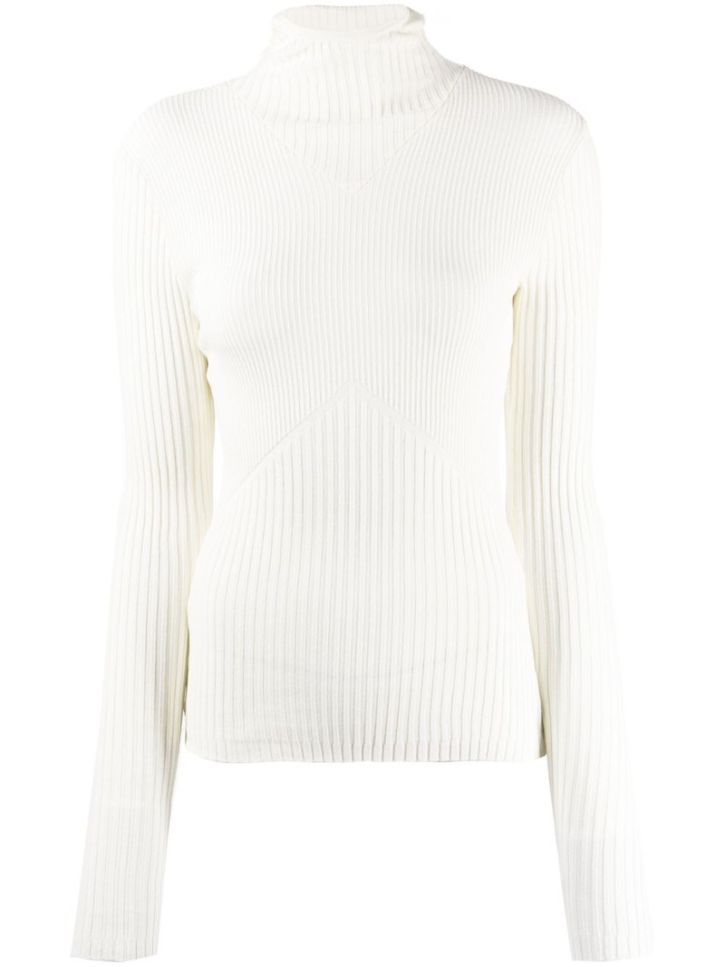 ribbed-knit hoodie top 1