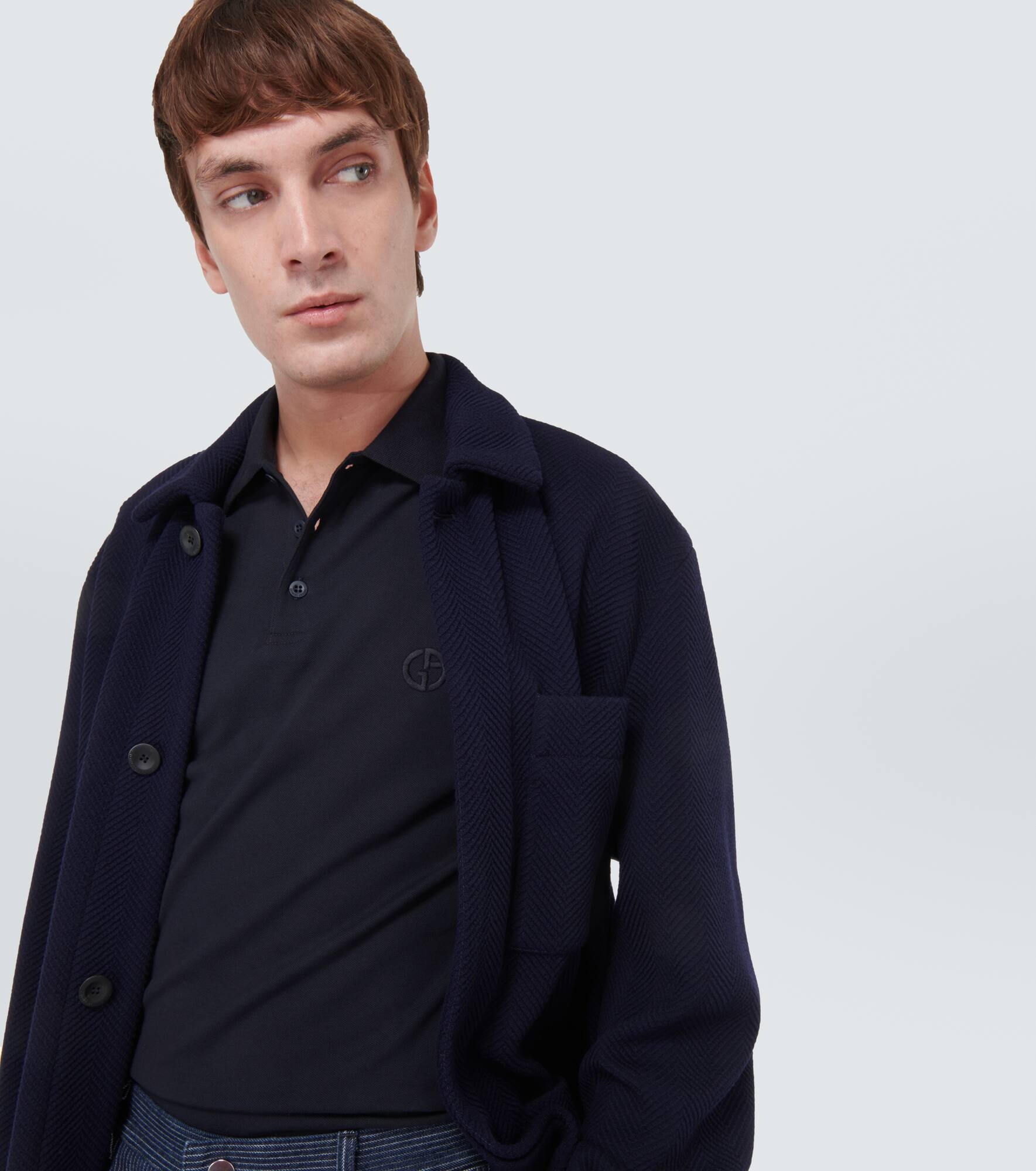 Cotton-blend polo shirt - 5