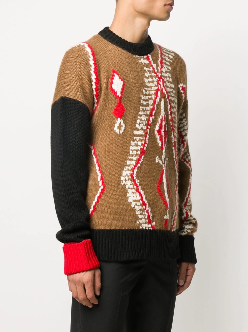 patterned knitted jumper - 3