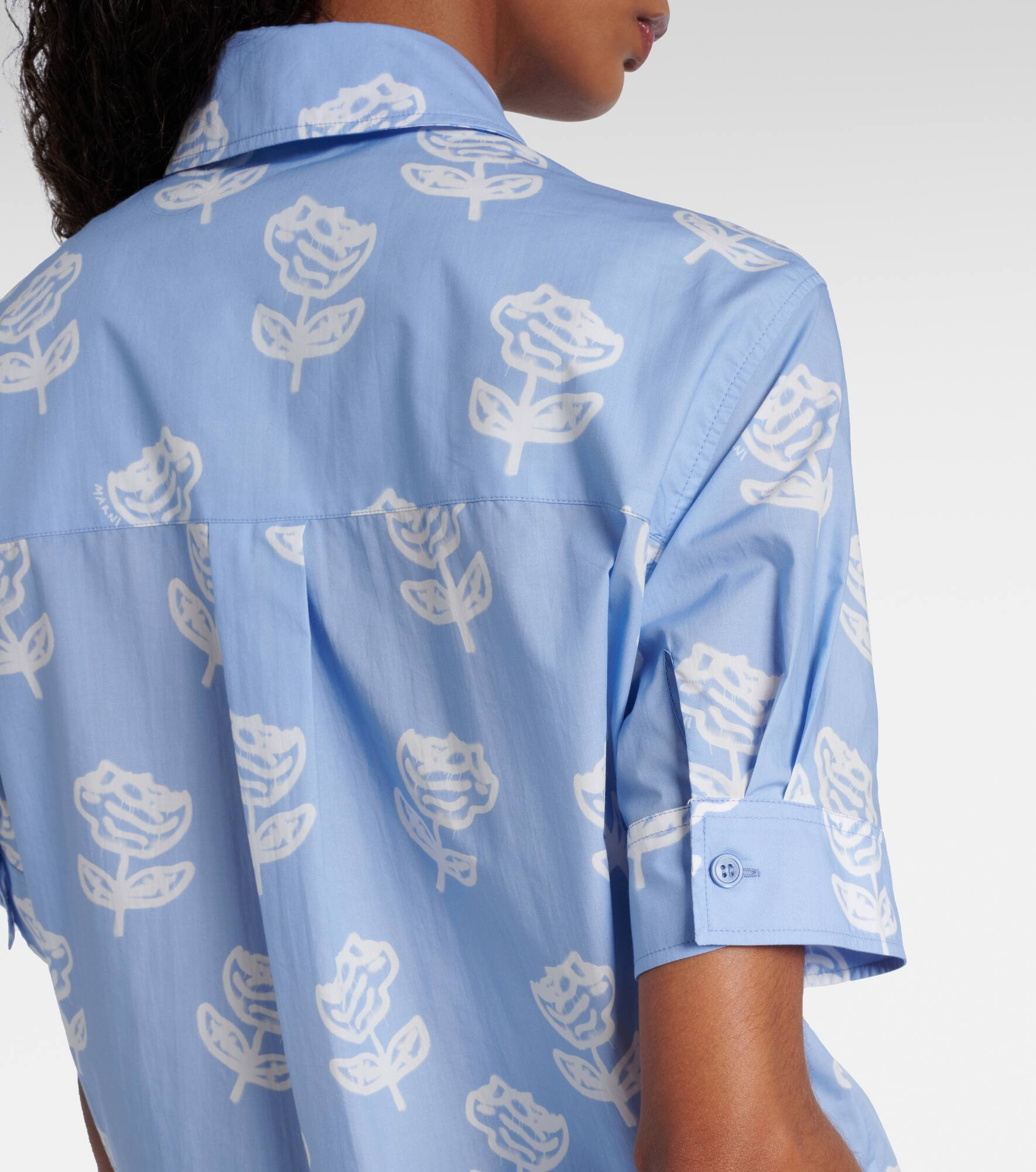 Floral cotton poplin shirt - 5