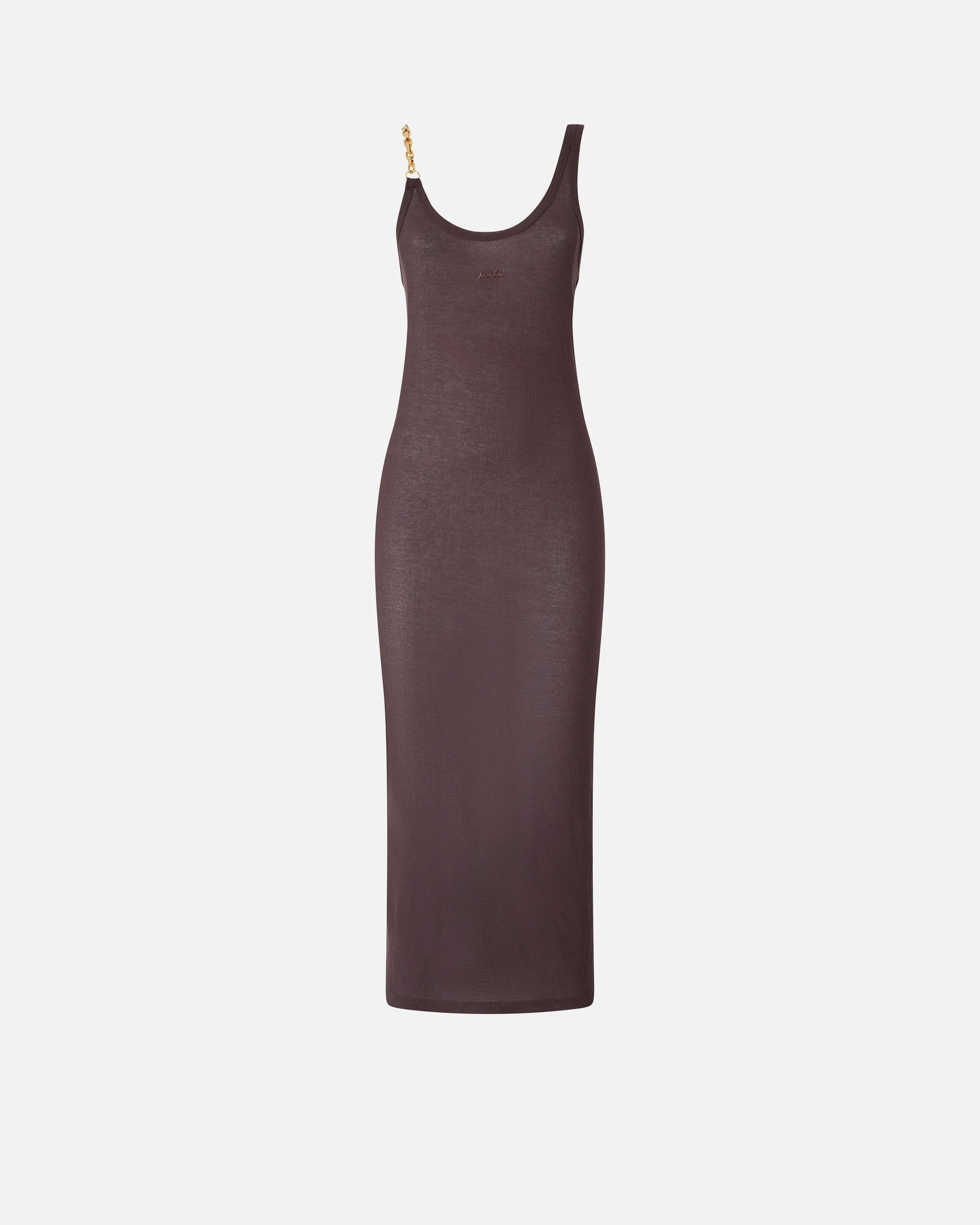 SLIM-FIT MIDI DRESS WITH JEWEL STRAP - 1
