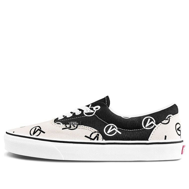 Vans Era Full Print Retro Casual Skate Shoes Unisex Black Beige 'Black White' VN0A4BV417H - 1